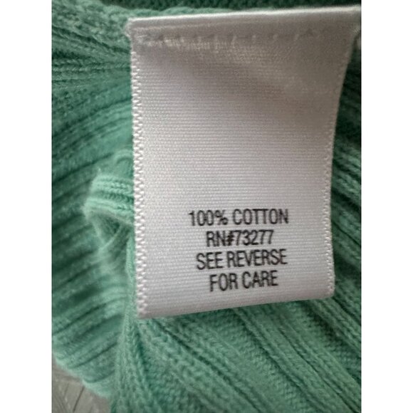 Croft & Barrow Womens Mint Green Ribbed V-Neck Sweater 2X 100% Cotton - Picture 6 of 16